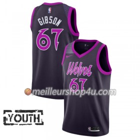 Maillot Basket Enfant Minnesota Timberwolves Taj Gibson 67 2018-19 Nike City Edition Pourpre Swingman